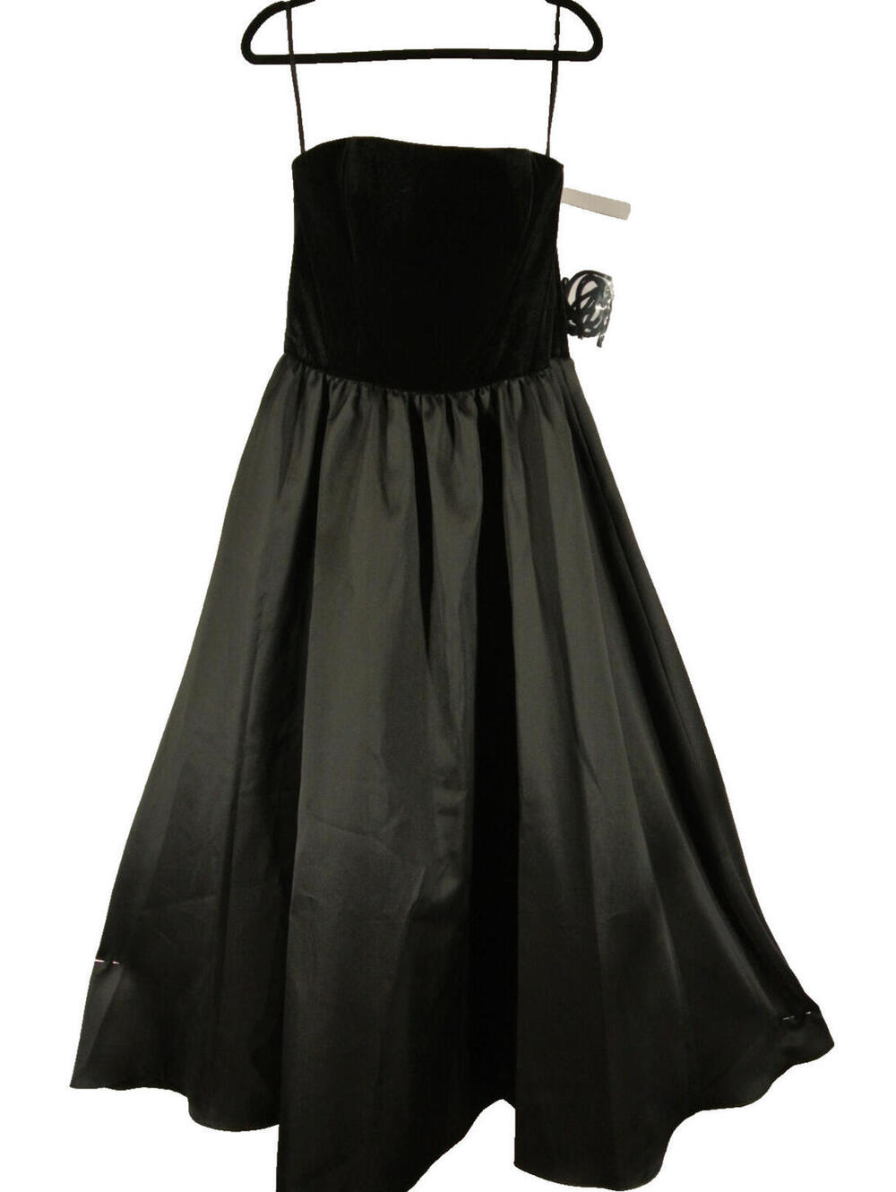 New, Dessy Collection Strapless Mixed Media Gown in Black Sz 10 #LD0247 - Picture 4 of 10